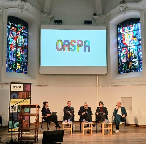 Opening panel at the OASPA 2025 conference at Irish College Leuven